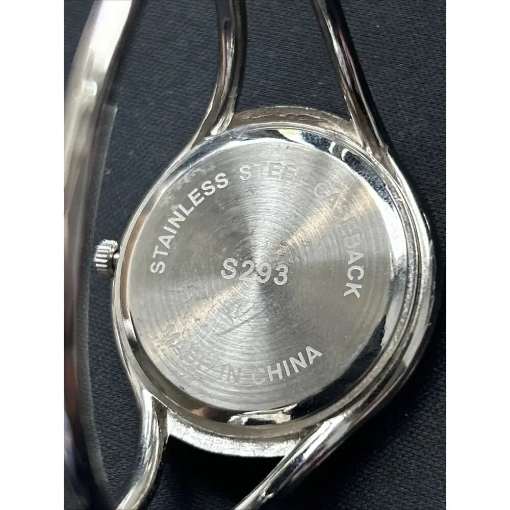 Smiley Face Silver Tone Women’s Cuff Watch